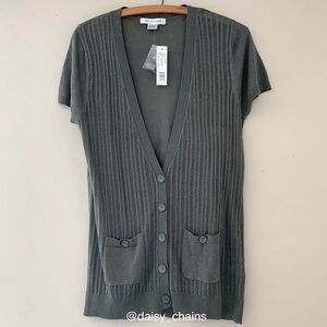 August Silk Short-Sleeved Cardigan